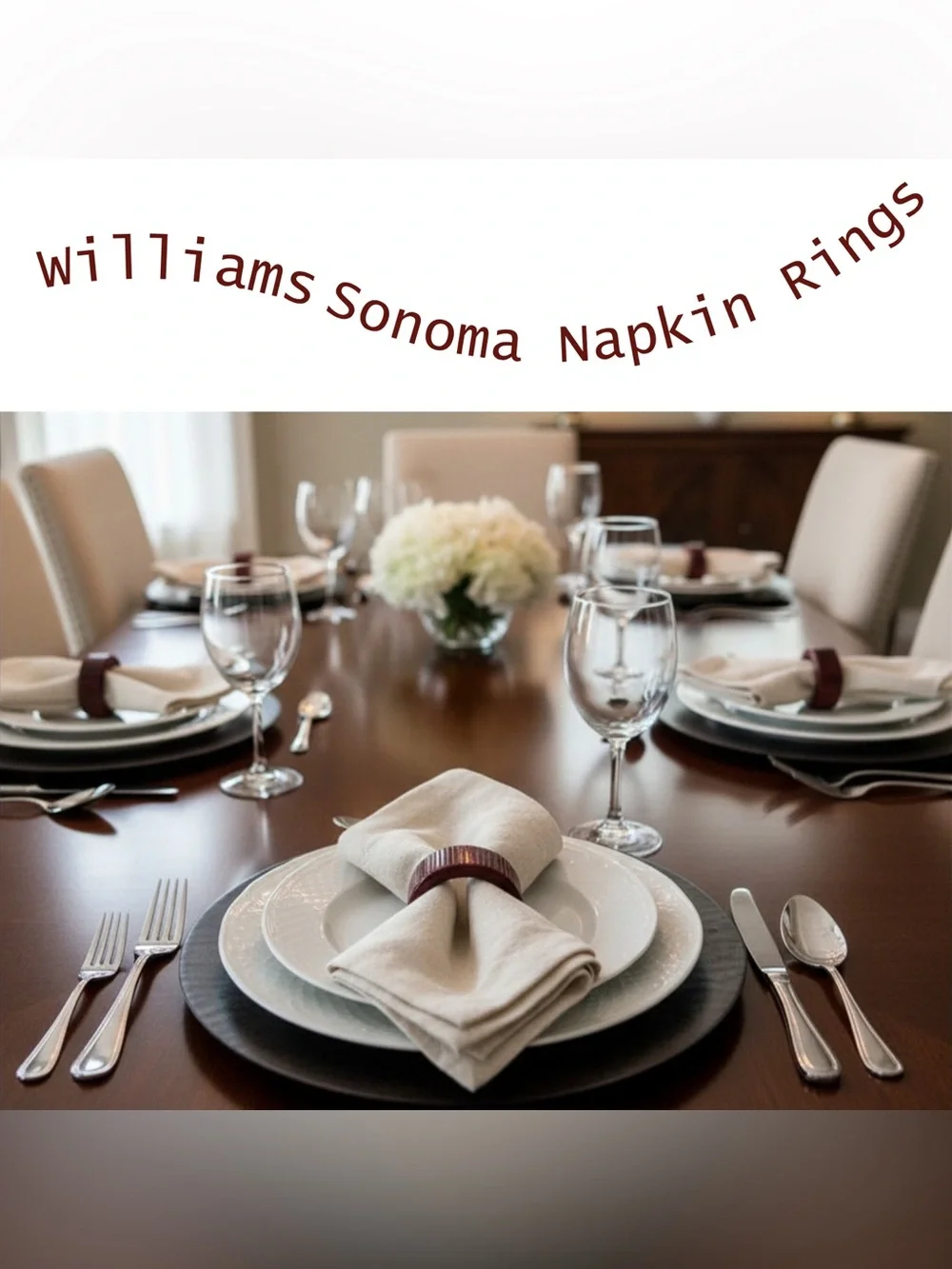 Williams Sonoma Set of 12 Red Napkin‎ Rings - Glossy Ribbed Vintage Table Decor